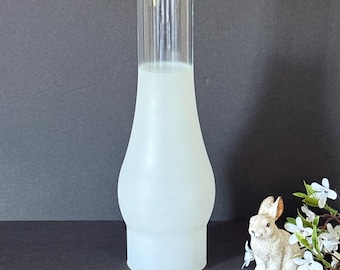 2 7/8 in Fitter x 10 in Tall Frosted & Clear Glass Chimney Shade