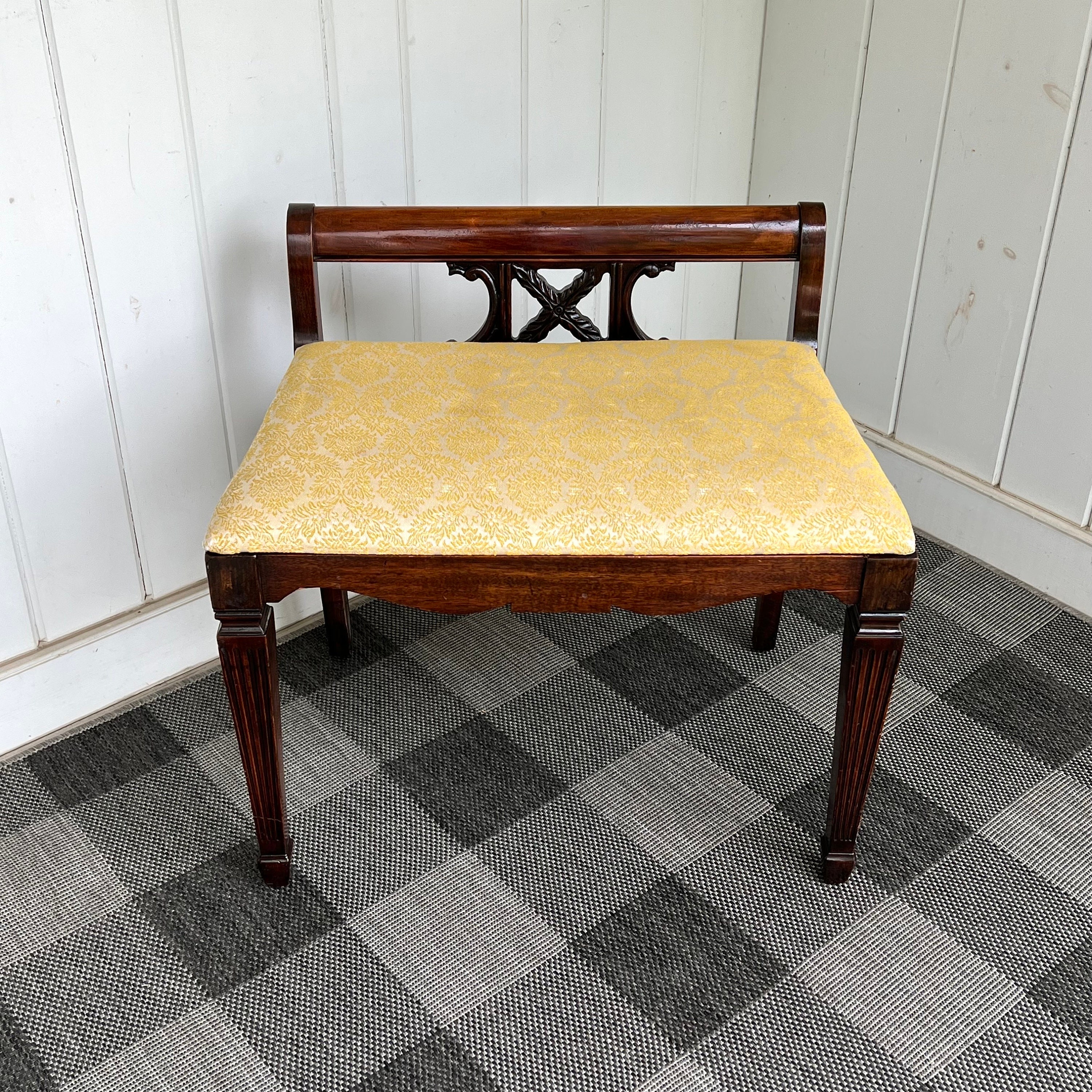 Wood Antique Vanity Chair Antique Wood Vanity Chair With Back