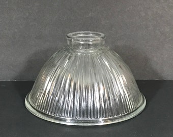 Clear Glass Lamp Shade Torchiere Style Ribbed Frill Edge Pendant Light 8"