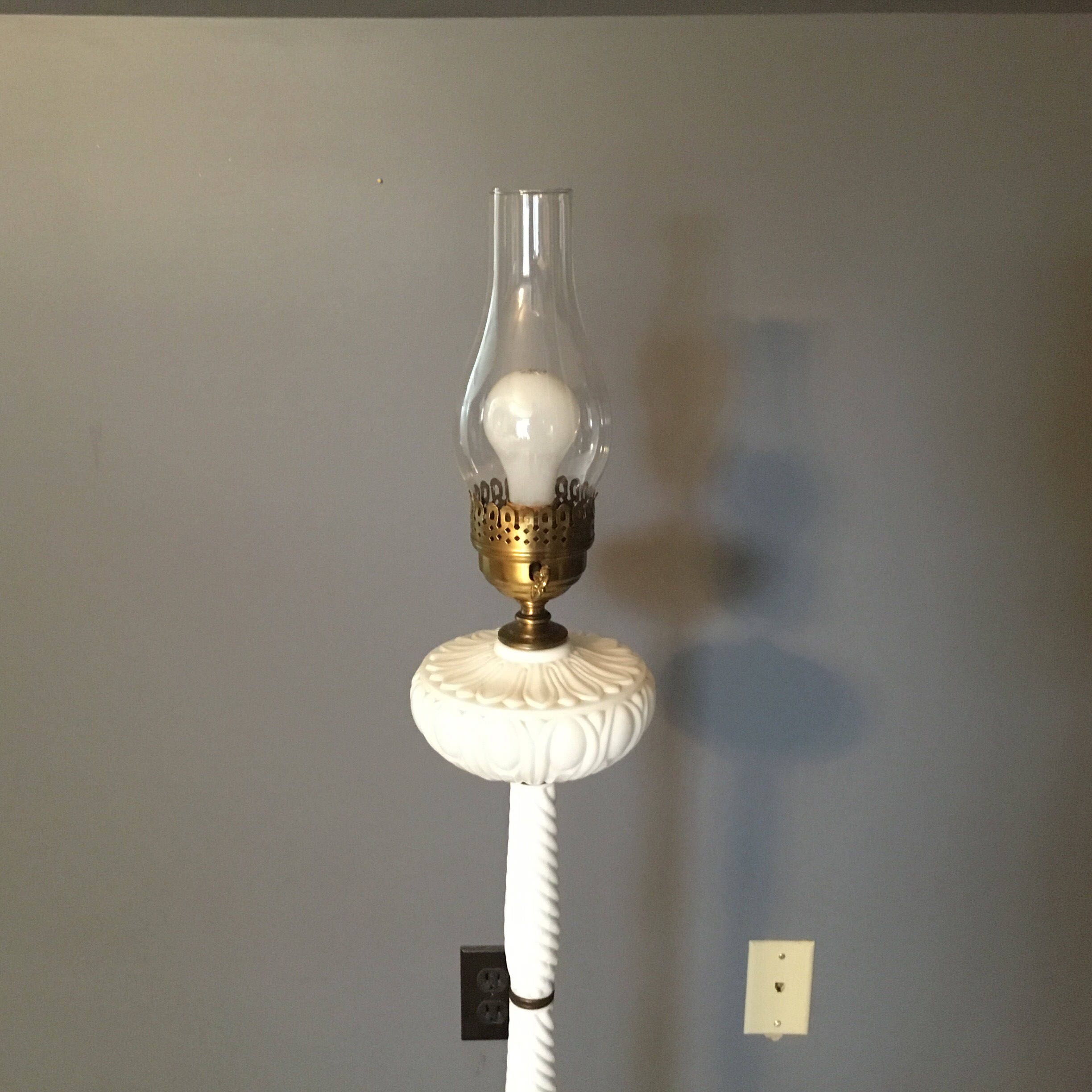 Victorian Floor Lamp Parlor White Milk Glass Stacked with Etsy