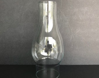 3&quot; Fitter x 8 1/2&quot; Tall Chimney Globe Clear Glass Shade Replacement 4&quot; Wide Kerosene Oil Lamp