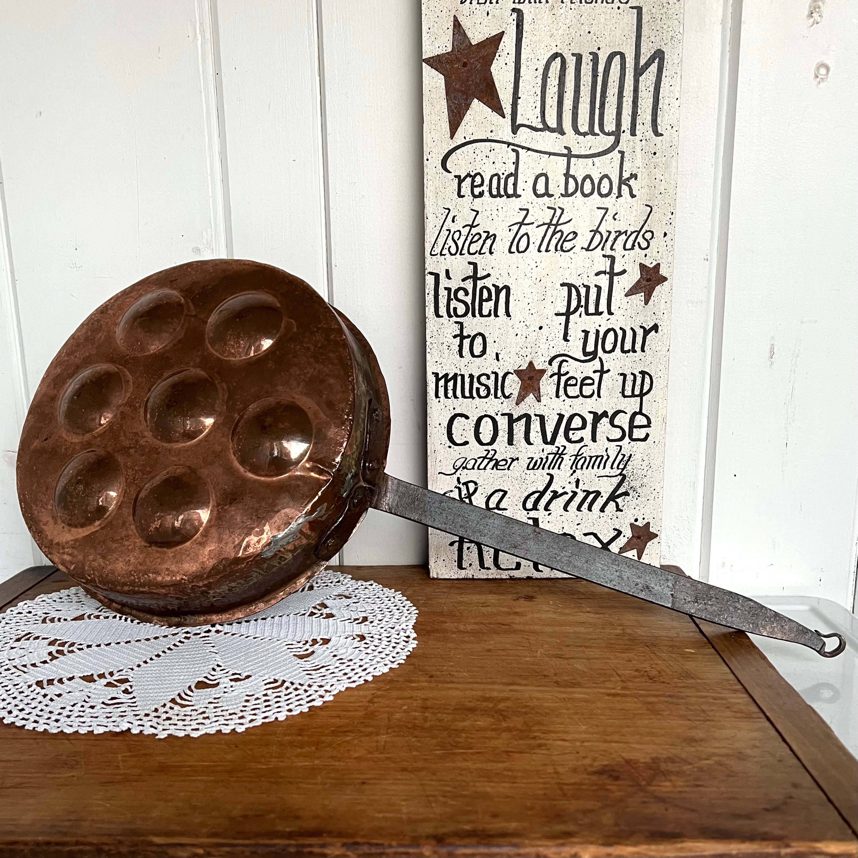 Victorian Brass Egg Skillet Dutch Pancake Pan a Genuine Antique Not a  Modern Reproduction 