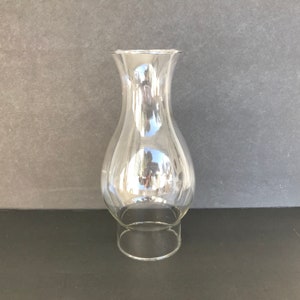 3&quot; Fitter x 8 3/4&quot; Tall Chimney Globe FLARED TOP Clear Glass Replacement Sconce Shade 4 1/8&quot; Wide x 2 7/8&quot; Across Top Kerosene Oil Lamp