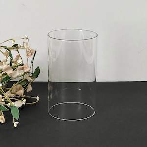 6 1/4&quot; Tall x 3 11/16&quot; Wide Clear Cylinder Glass Tube Globe Hurricane Chimney Tube Candle Holder Shade Center Piece Candle Decor