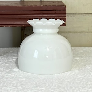 6 7/8&quot; Student Shade White Milk Glass Globe Replacement Shade for Oil Kerosine Lamp 6&quot; tall