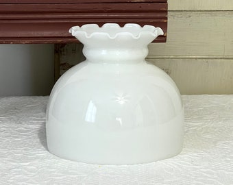 6 7/8" Student Shade White Milk Glass Globe Replacement Shade for Oil Kerosine Lamp 6" tall