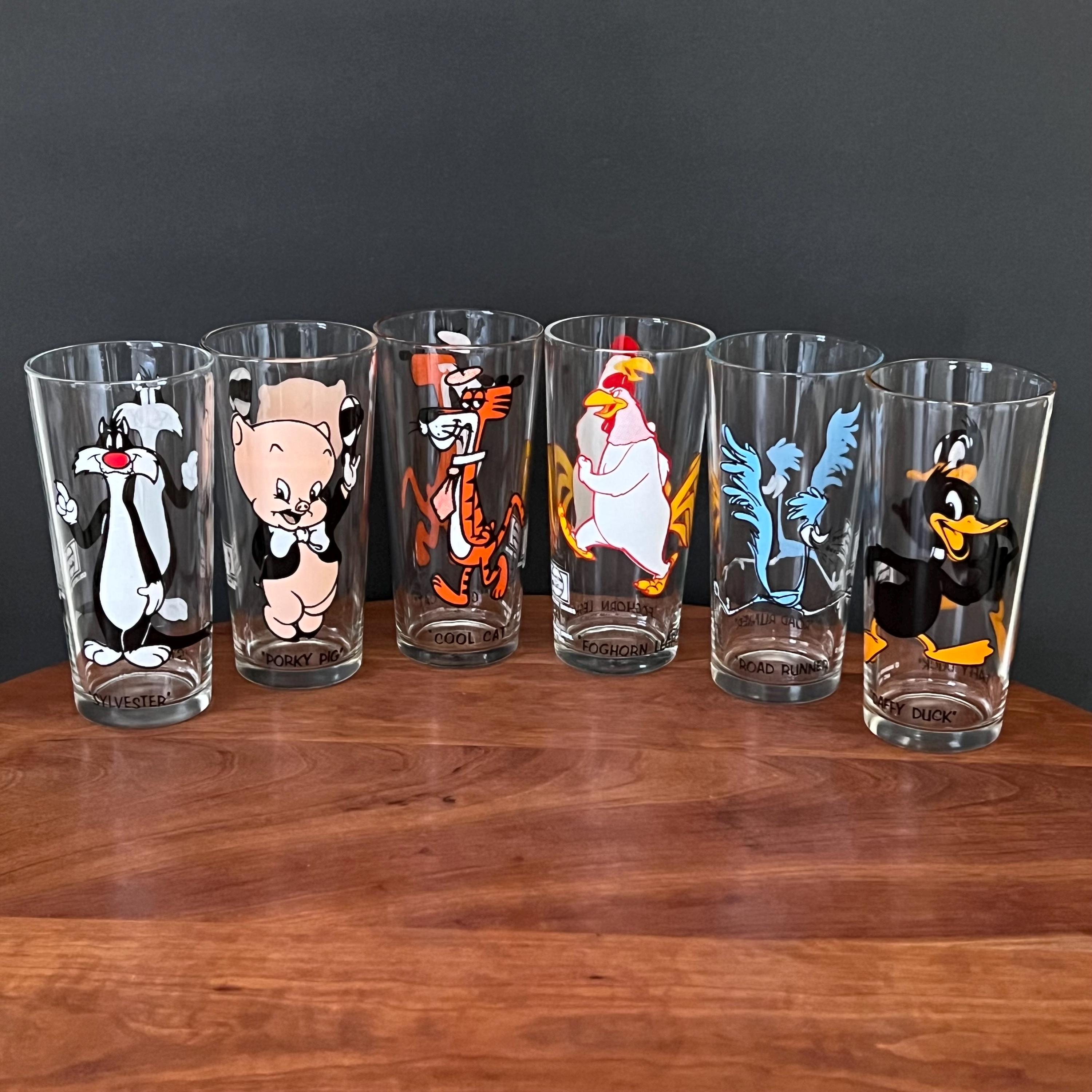 12 Vintage Warner Bros. 1973 Looney Tunes Soda Glasses