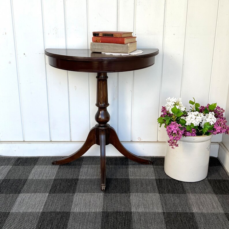 Half Round Half Moon Pedestal Table Foyer Hallway Table 25 Etsy