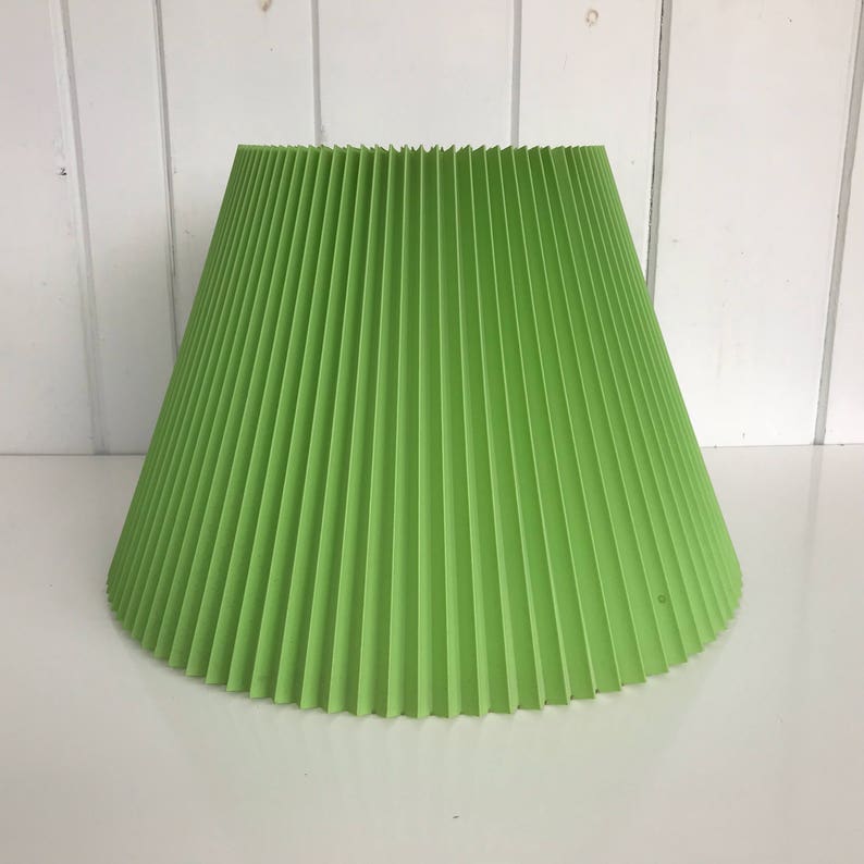 Lime Green Hanging Accordion Swag Lamp Shade W Double Spider Fitters 17 1 4 Wide X 11 Tall Plastic Pleated