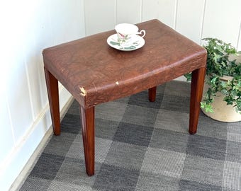 Vanity Stool PROJECT Walnut Dressing Table Stool Boudoir Stool Wooden Bench - Needs New Fabric Seat
