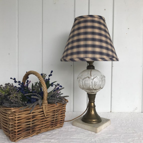 Vintage Table Lamp Brass Glass Marble Looks Like An Vintage Table Lamp Brass Glass Marble, Glass Table Lamp No Shade