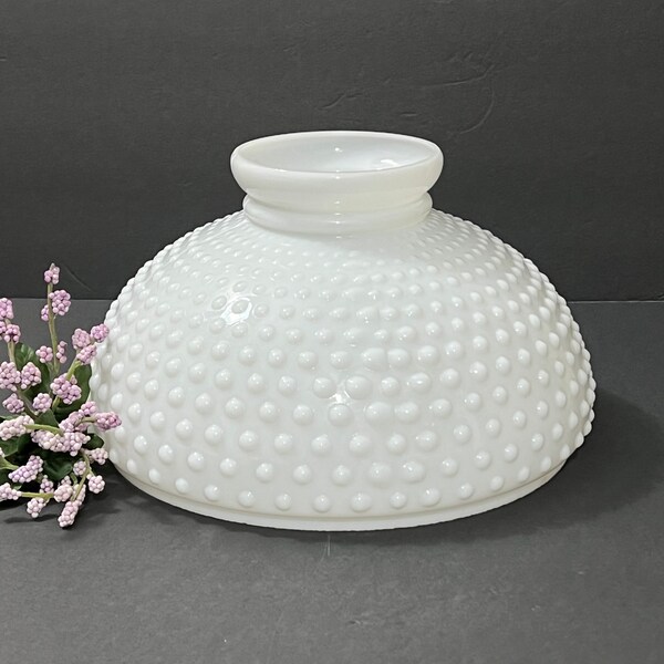 10" Milk Glass Hobnail Student Shade Replacement Lamp GWTW Hurricane Shade Lantern Lighting 10" Fitter x 6 1/4" Tall Gone with the Wind