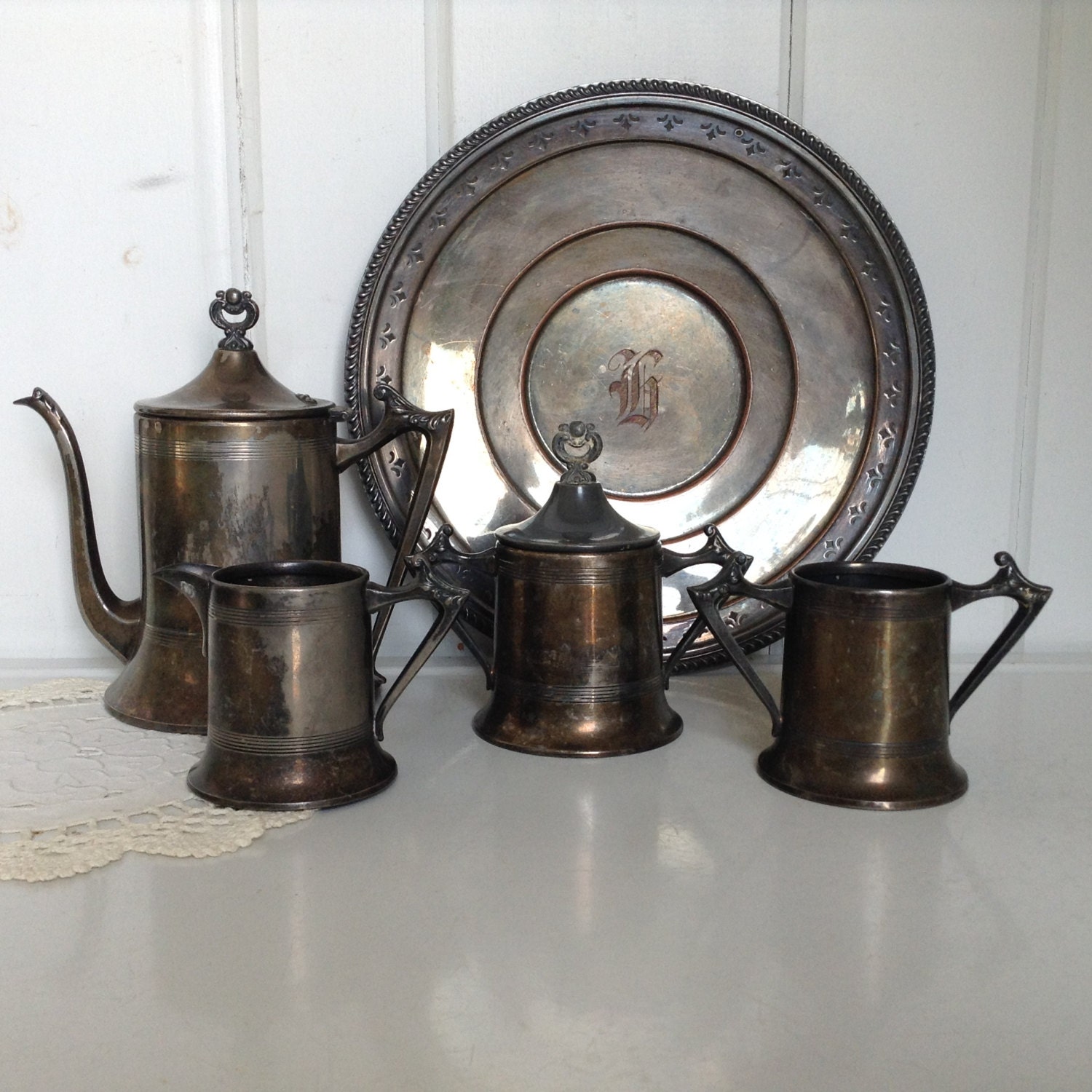 【Sheffield Silve Co.】ビクトリアンのコーヒーサービス 4点 Vintage EPNS WA SHEFFIELD England 2pc SILVER Plated Coffee