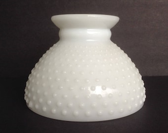 8 Inch Hobnail Milk Glass Globe Replacement Shade for Oil or Kerosine Lamp White
