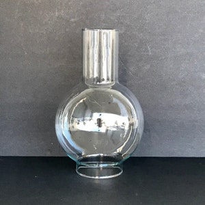 Chimenea de bola de vidrio transparente de 3" de diámetro x 10" de alto, pantalla de globo de repuesto para lámpara de queroseno/aceite/vela, chimenea de 6" de diámetro en su punto más ancho