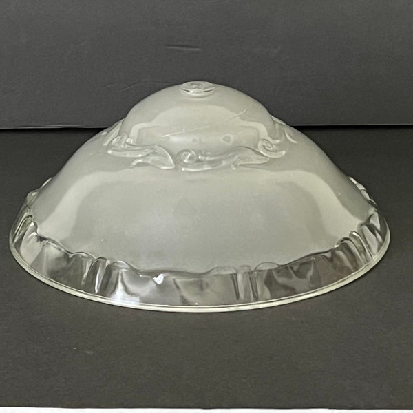 Ceiling Shade White Frosted Glass Ceiling Light Shade  Replacement Shade 4 3/8" tall, 10 7/8” wide, 1/4” center hole light chipping