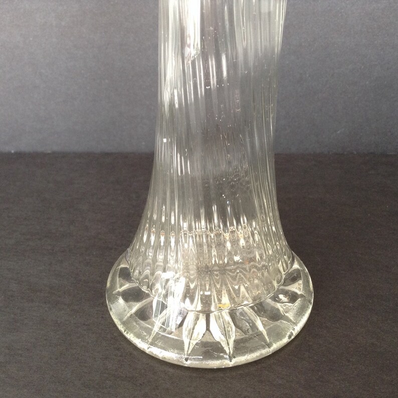 clear ribbed vase