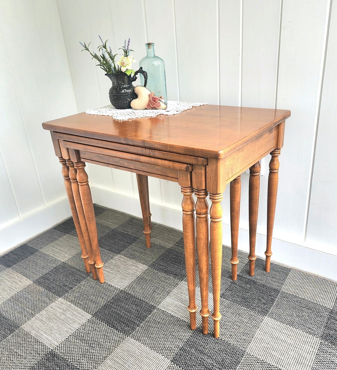 Nesting Tables Ethan Allen Set of 3 Side Tables End Tables Maple Nutmeg ...