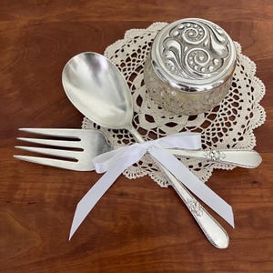 Adoration Casserole Spoon and Cold Meat Serving Fork Marked &quot;1947 Rogers Bros. IS&quot; Silverplate Flatware, International Silver