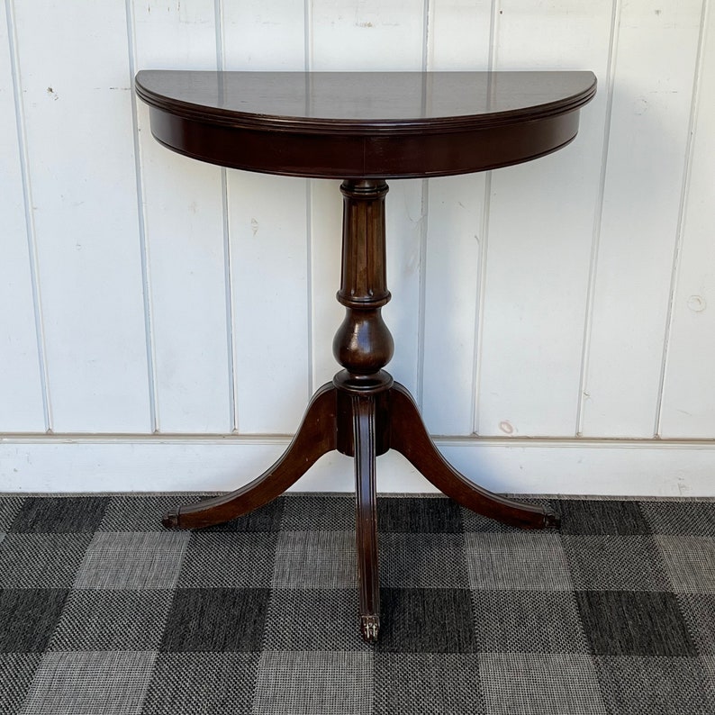 Half Round Half Moon Pedestal Table Foyer Hallway Table 25 Etsy