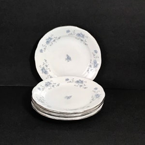 4 Bread & Butter Plates 6 1/4&quot; Johann Haviland Bavaria Germany China Blue Garland Pattern