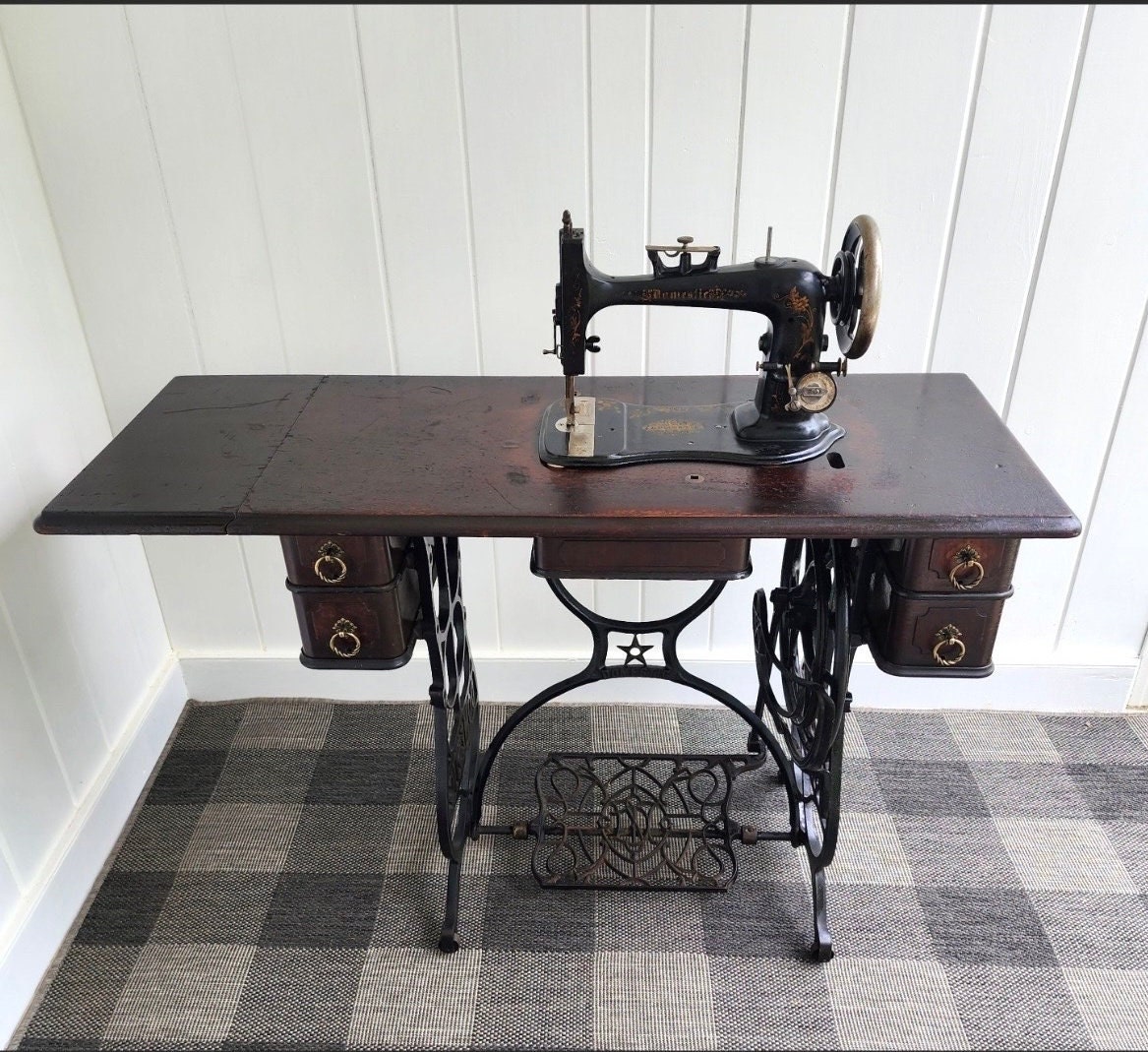 Antique 1890 Domestic Sewing Machine and Table
