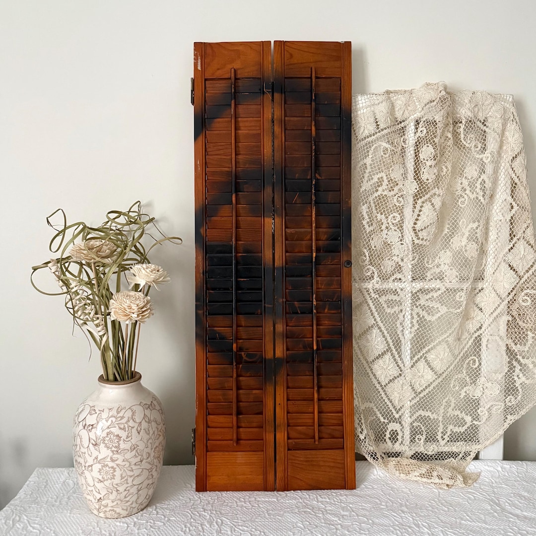 2 - Interior Wooden Louvered Shutter Panels - 36 High & Each Panel is 6 ...