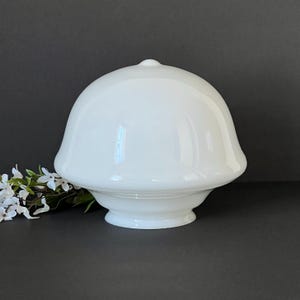 Ventilador de repuesto con pantalla de vidrio lechoso blanco estilo escuela de 4" de ancho x 8" de alto x 6 3/4" de alto