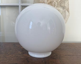 8" White Ball Globe PLASTIC Replacement Globe/Shade 4" Fitter