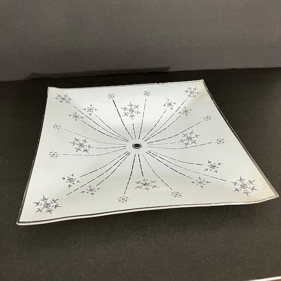 Vintage Square Glass Ceiling Light Fixture Replacement Cover Shade