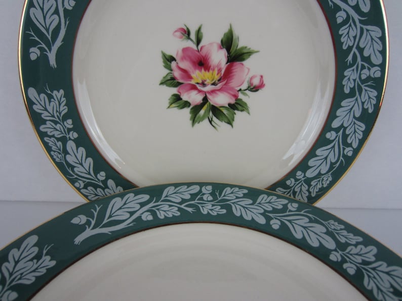 7 Vintage Bread and Butter Plates Homer Laughlin teal Green Etsy