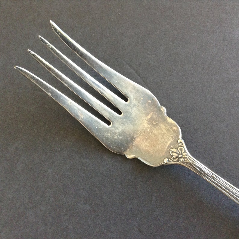 Silverplate Serving Fork Cold Meat Fork the only marking on the back is a K