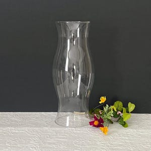 14&quot; Tall FLAWED Clear Glass Hurricane Shade Candle Holder Cover Chimney Shade 5&quot; at Openings - Wedding Center Piece NOT PERFECT