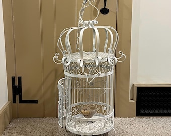 Vintage Birdcage Hanging or Table Top Bird Cage
