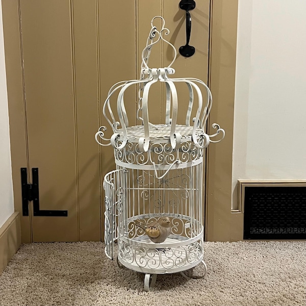 Vintage Birdcage Hanging or Table Top Bird Cage