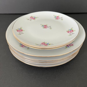 Henneberg Porzellan 1777, German Democratic Republic (5) 9&quot; Dinner Plates (2) 7 5/8&quot; Salad Plates by Graf Von Henneberg