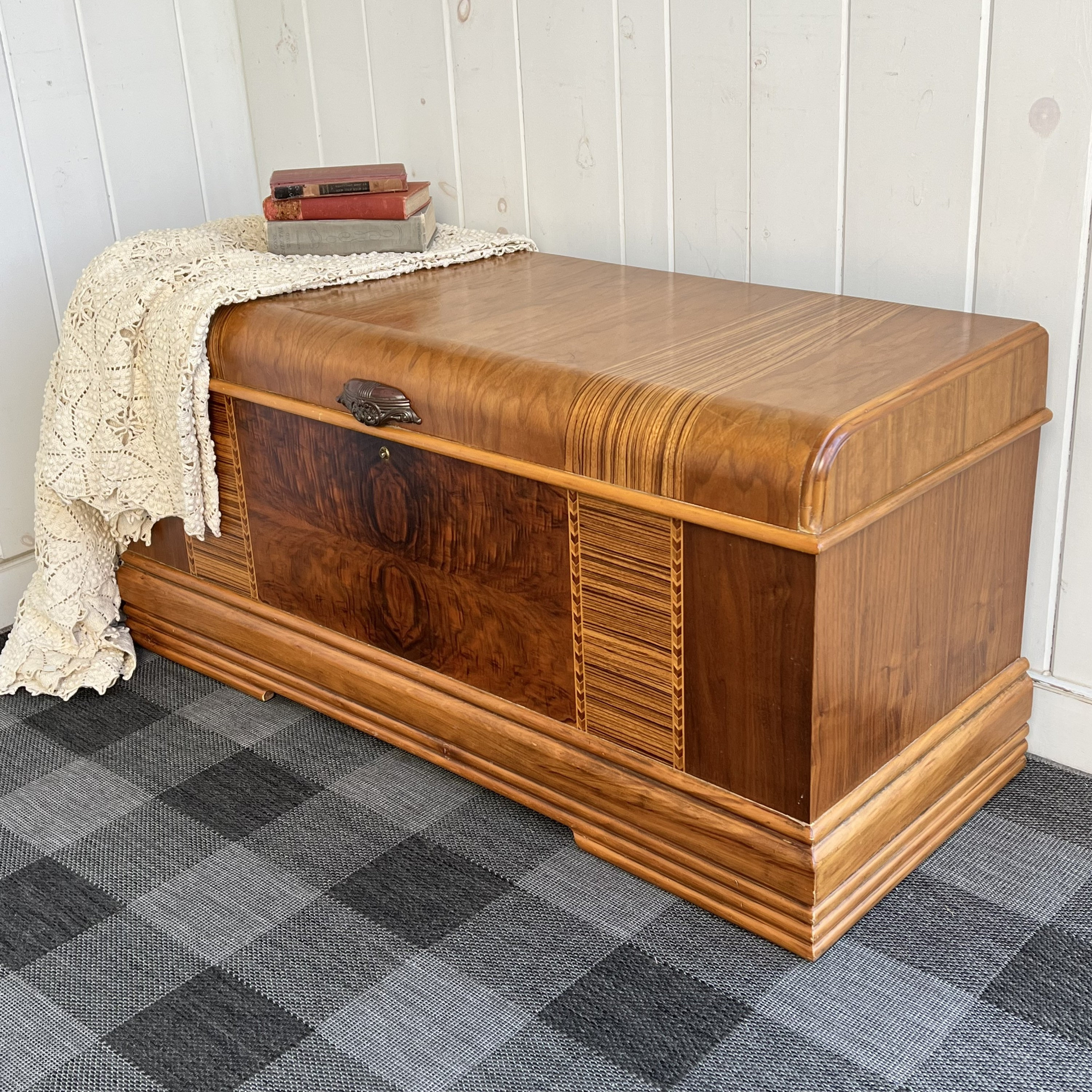 Art Deco Waterfall Design Blanket Chest Hope Chest Cedar Storage