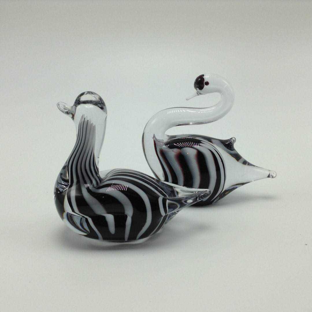 Vintage Enesco Designed Giftware 1989 Black White Glass Crystal Vintage Enesco Designed Giftware 1989 Black White Glass Crystal