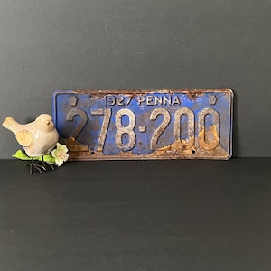 Vintage Antique Automobile 1927 Pennsylvania License Plate Tag Pa Penna 278-200