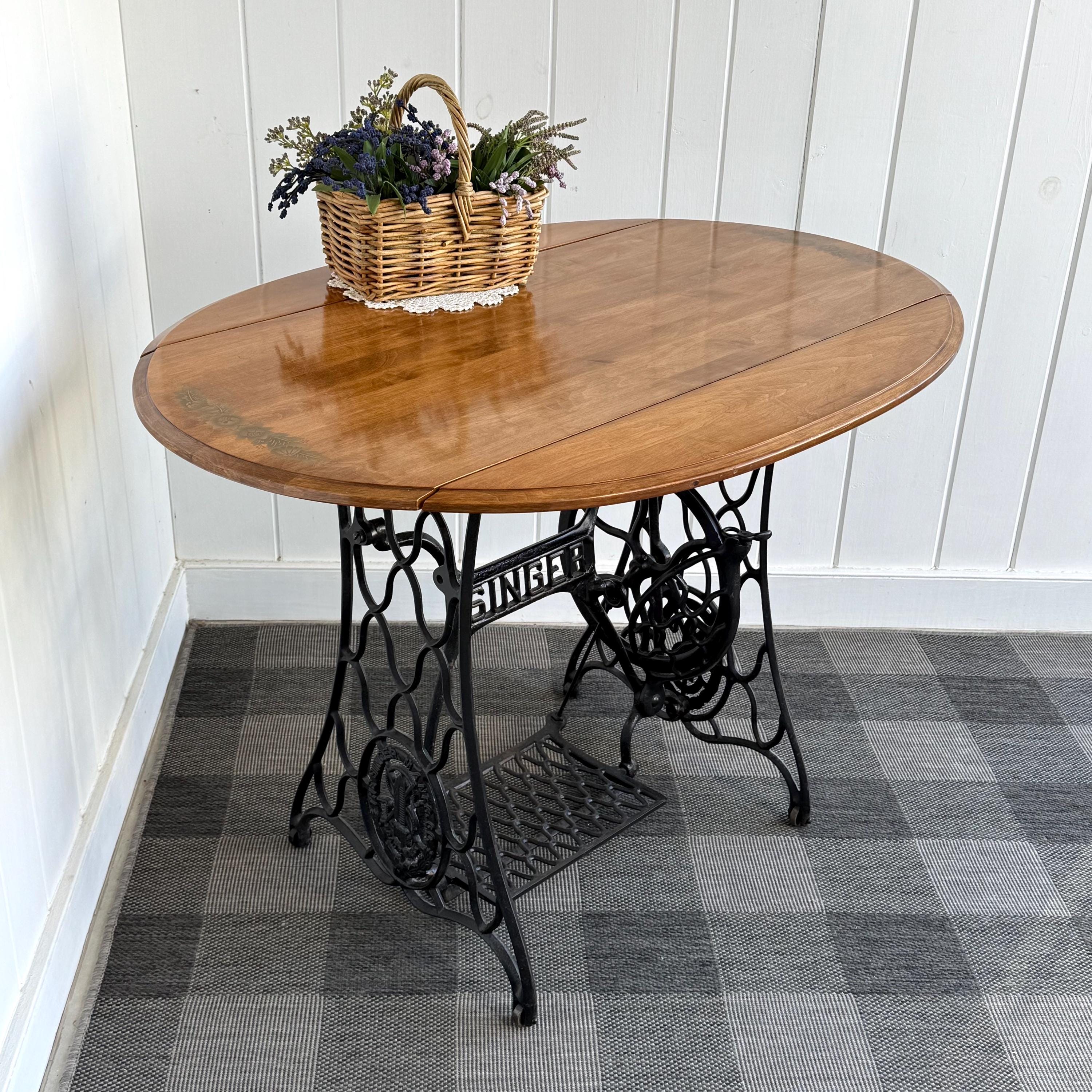 【sun flower】SINGER ビンテージ木製テーブル Singer Sewing Machine With Table Style Mate Standard Zig-zag Model