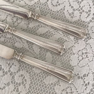 3 Silverplate Hollow Handled Knives with a Floral Pattern Hollow &quot;Wm Rogers MFG. Co.&quot; ... unknown pattern