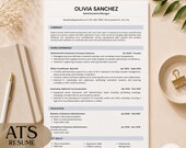 ATS Resume Template Canva | Professional CV Template | Editable Resume for Job Application | Modern Minimalist Resume | ATS Friendly