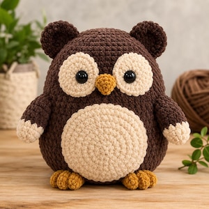 Owlbear Crochet Pattern PDF | Amigurumi Owl Bear Plushie Tutorial | Owl Crochet Pattern | Animal Amigurumi (Digital Download)