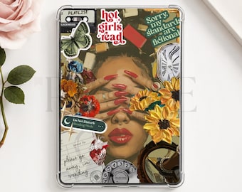 E-Reader Insert | Green Collage, "Hot Girls Read" (Digital Download)