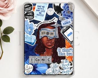 Inserto para Kindle / Decoración azul con temática literaria (Descarga digital)