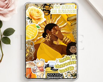 Inserto Kindle con diseño floral amarillo / Accesorio de lectura (Descarga digital)