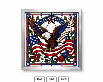250 Years Eagle Stained Glass Shadow Box SVG, Patriotic 250th Anniversary Light Box, 3D Cricut SVG, USA Freedom Design