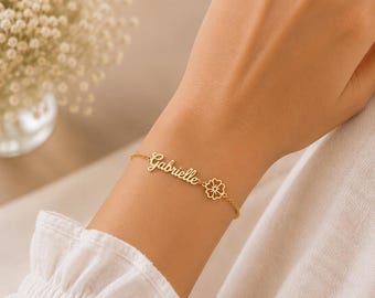 Personalized Name Bracelet for Women, Custom Name Bracelet, Stainless Steel Adjustable Chain Bracelet, Gift for Her