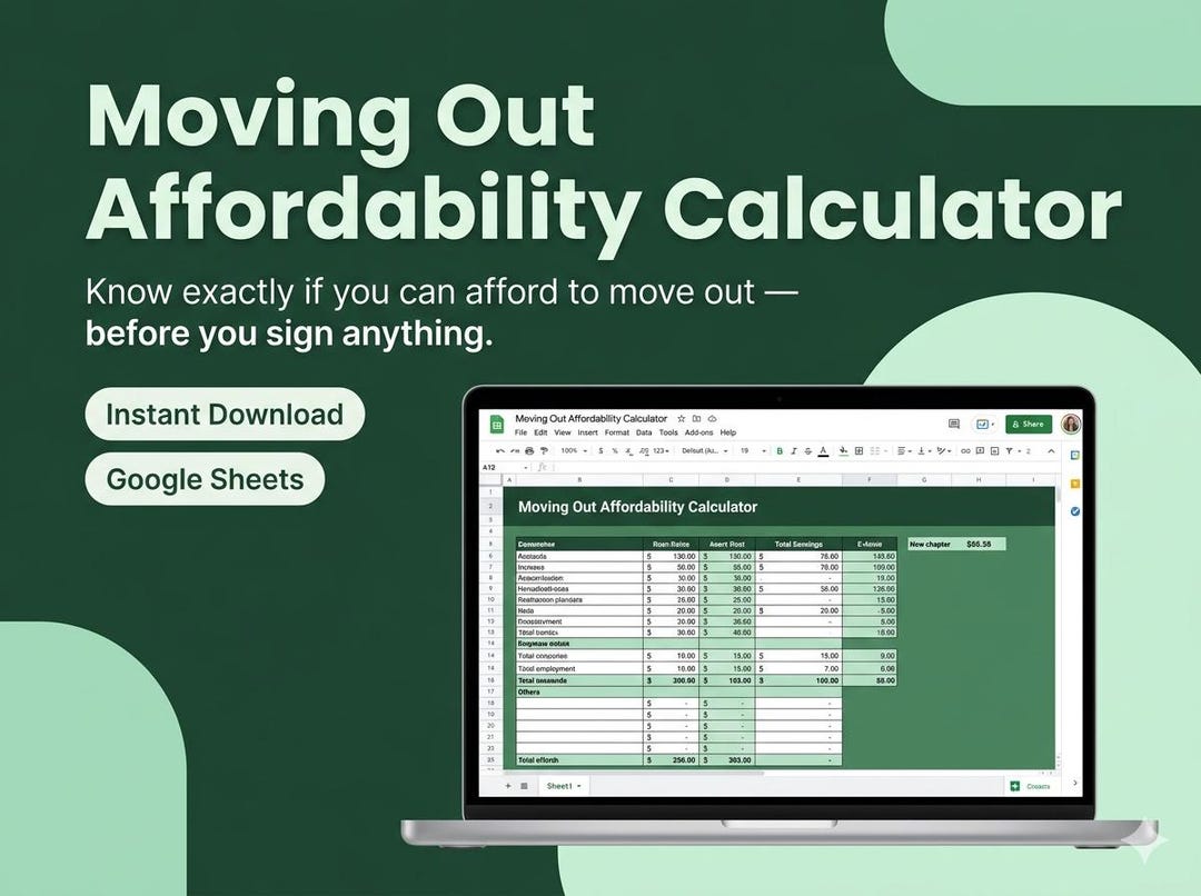 Moving Out Budget Planner, First Apartment Calculator, Rent ...
