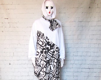 Teehood dress in monochrome jersey and cotton